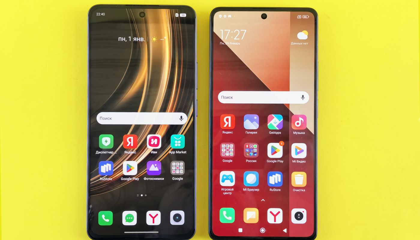 Two smartphones displayed side by side